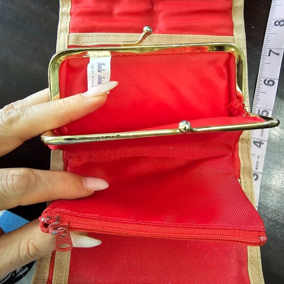 Red Velcro Old School Wallett pockets change purse UNISEX - Picture 3 of 8